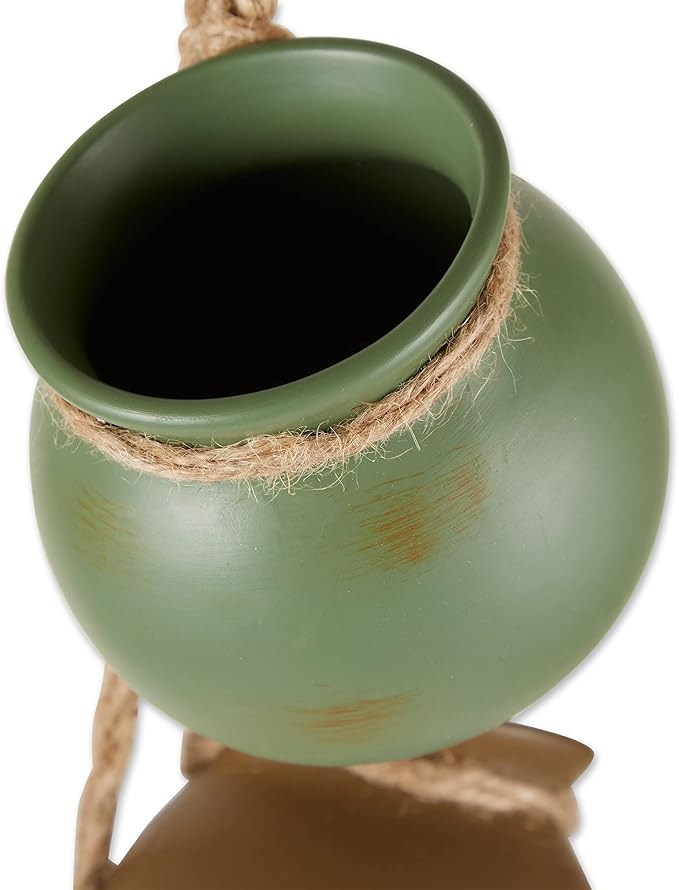 Zingz & Thingz Color Terracotta Planter Collection 4-Piece Dangling Hanging Mini Pots, 3.75x3.75x23, Neutral
