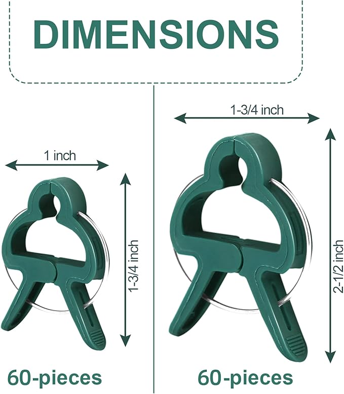 Yinghezu 120 Pcs Plant Support Clips,Flower and Vine,Garden Tomato Plant Support Clips for Supporting Stems,Vines Grow Upright Climbing,Tool for Straightening,Tomato Cage,Trellis. 2 Sizes in one Pack