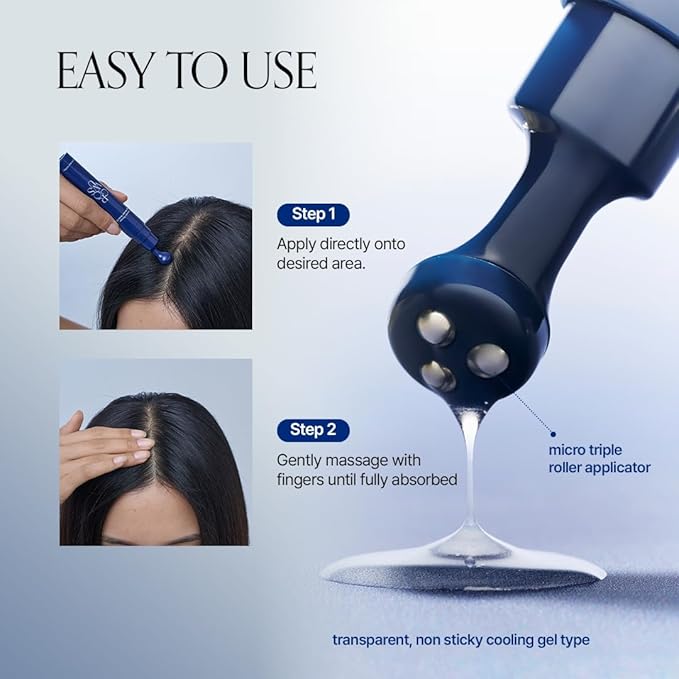 GROWUS Recover Therapy Hair Booster Serum EX - Biotin Spicule & Triple-Ball Scalp Massager for Thinning Hair - Root Strengthening Scalp Serum for Thicker, Fuller Hair - 14ml (0.47 fl.oz)