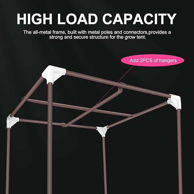 ATOUR 2x2 Grow Tent, 24"x24"x36''High Reflective Mylar 1680D Hydroponic Grow Tents, Waterproof Grow Tent with Double Cleart Observation Door and Floor Tray, for Indoor Plant Growing