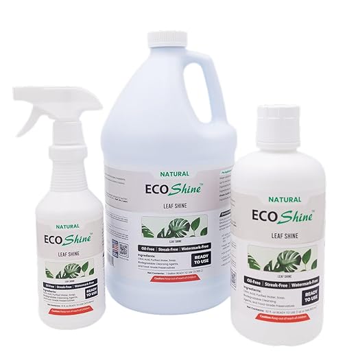 Environmental Plant Management ECO Shine | Oil-Free Leaf Shine Spray for Houseplants & Indoor Plants | Spray & Walk Away Glossy Finish | for Live & Artificial Plants