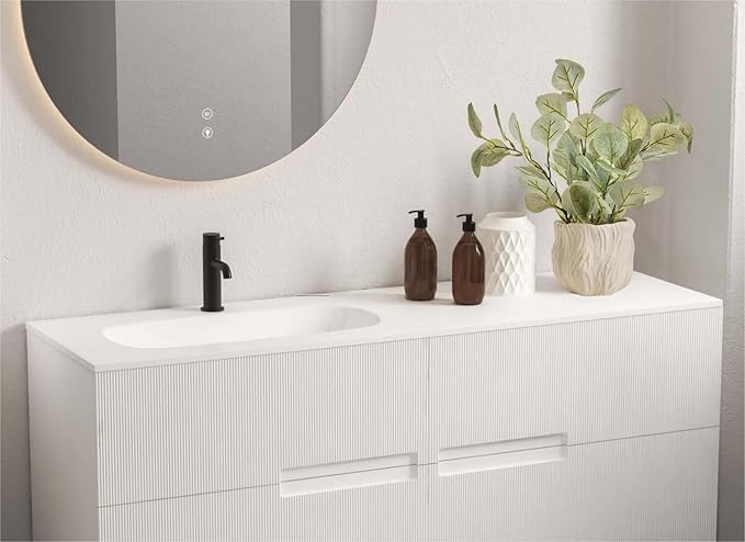 AlphaAcc 12.6" Artificial Plant Eucalyptus in White Embossed Ceramic Pot Lifelike Faux Plants Decorative Fake Greenery for Home Kitchen Bathroom Bedroom Office Desk Bookshelf Indoor Tabletop Decor
