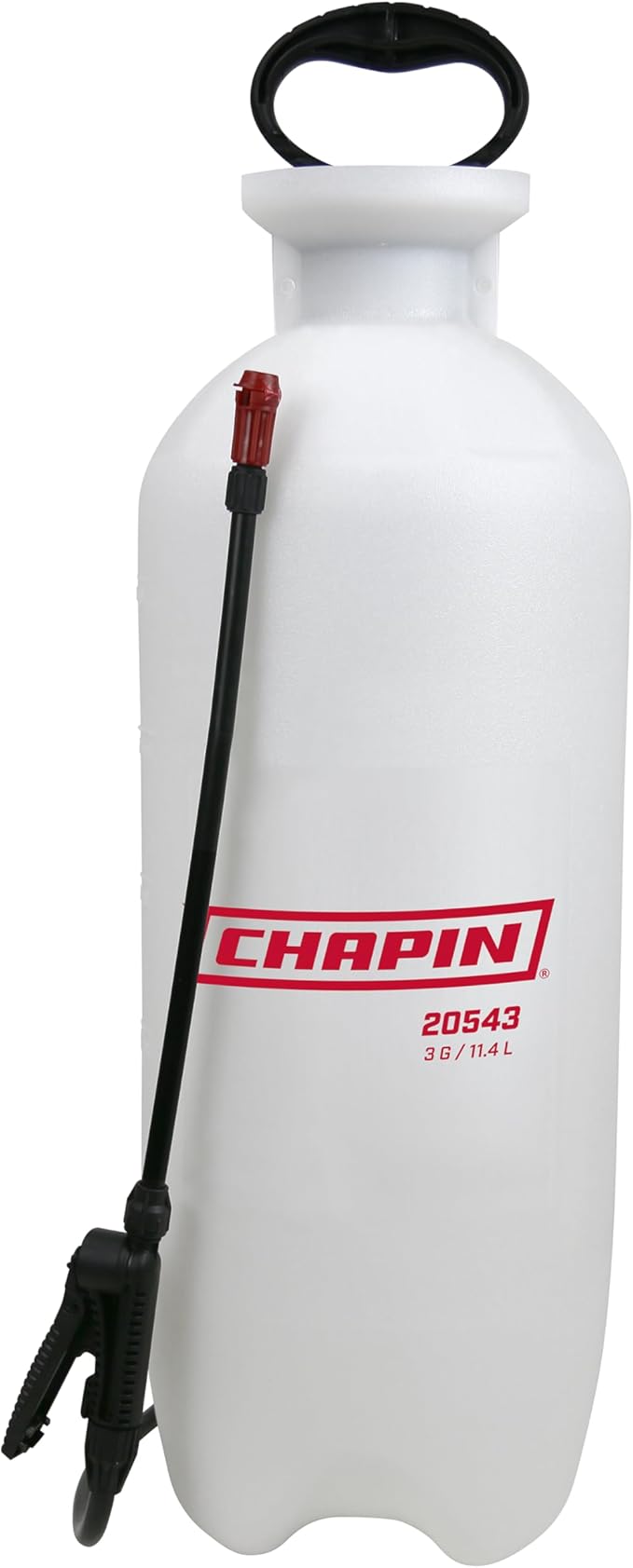 Chapin 20543 Pump Sprayer, 3‑Gallon, Foaming, Lawn & Garden, Translucent Poly Tank, Adjustable Nozzles, Anti‑Clog Filter, 12" Wand & 34" Reinforced Hose for Weed, Pest & Fertilizer Applications