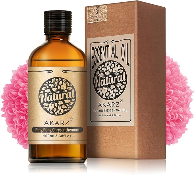 AKARZ 100ml Ping Pong Chrysanthemum Essential Oil Natural Ping Pong Chrysanthemum Oil Pure for Candle Making,Home Spa Relaxation