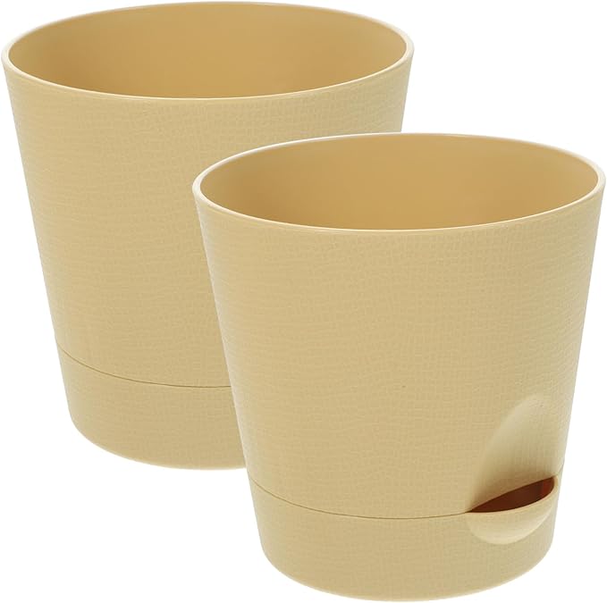 GANAZONO 1set Self-Watering for Indoor and Outdoor Use Automatic Watering Flowerpots for Home Office and Garden Drainage Modern Design for Easy Plant Care