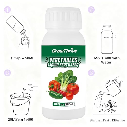 All-Purpose Organic Liquid Vegetable Fertilizer - Probiotic Microbial Plant Food for Indoor & Outdoor Gardens - Boosts Yield & Growth (10 oz)