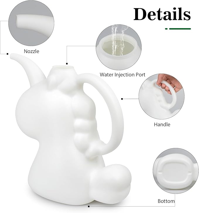 XXXFLOWER Unicorns Indoor Watering Can, 1 L Cute Animal Water Cans, Novelty Unicorns Shape Watering Pot for Office House Indoor Garden（White）