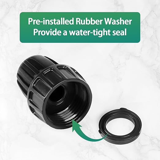 RedChili 6 Pcs 1/2 Inch Drip Irrigation Tubing to Faucet/Garden Hose Adapter, 3/4" FHT to 1/2" (1/2" ID x0.6-0.65" OD) Drip Irrigation Fittings Female Garden Hose Water Line System Connector