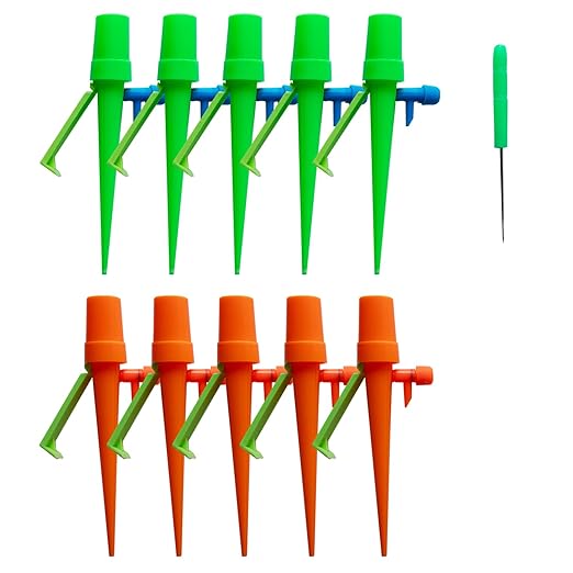 10pcs Automatic Watering Spikes, Adjustable Plant Watering Device, Automatic Flower Waterer for Potted Plants with Adjustable Water Flow, Watering Spikes, drip Irrigation System, dripper