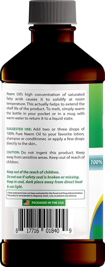 Best Naturals 100% Pure Neem Oil, 100% Cold Pressed and Unrefined - 16 OZ (2 Bottles)