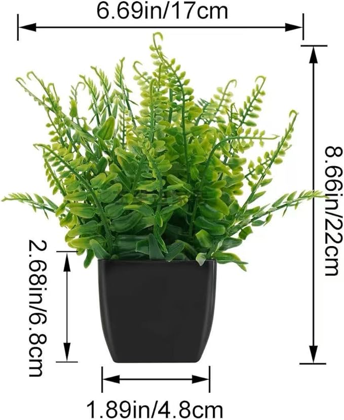 4 Pack Small Artificial Plants in Pots, Faux Mini Potted Fake Greenery Assortment for Home Office Desk Decor, Realistic Lifelike Plastic Foliage Indoor Outdoor Decoration