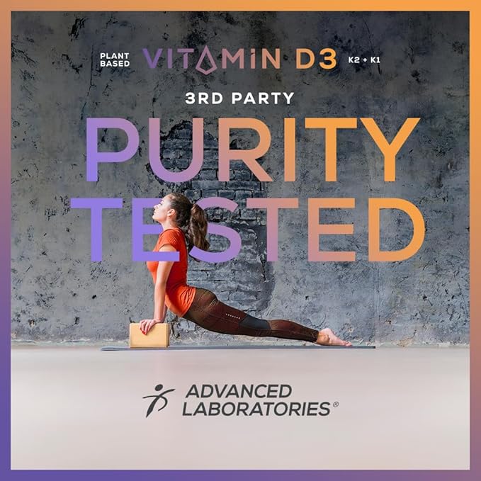 Vegan Vitamin D3 10,000iu with K1 K2: Natural Plant Based D3 - Burp-Free Patented Coconut MCT Powder for Improved Absorption - Immune Support & Bone Structure (90 Servings) Wildcrafted D3 Lichen