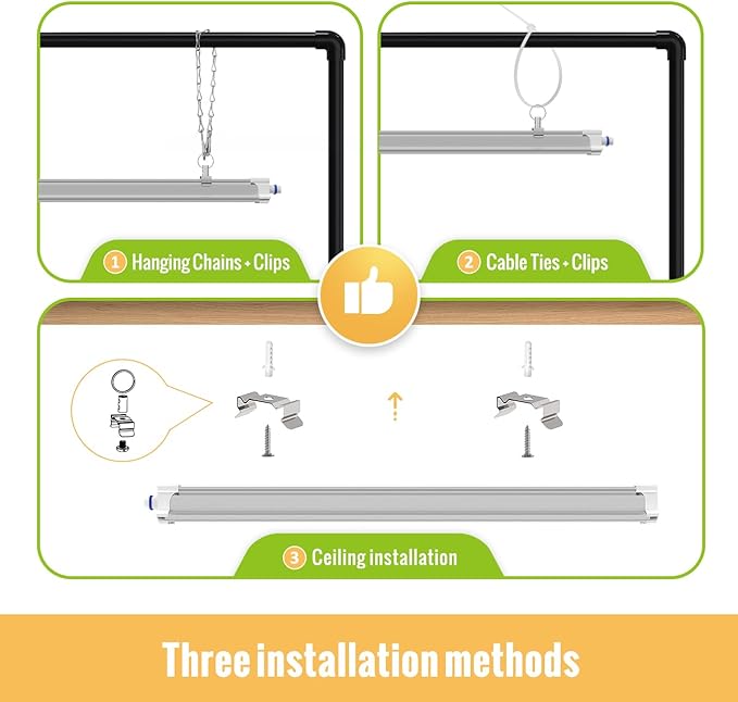 1.4FT Hanging Grow Light for Indoor Plants, Full Spectrum with 660nm Red LED, T5 2020T Light Fixture, 36W(2×18W) Grow Lamp with Reflectors for Seedling Tray, 2-Pack