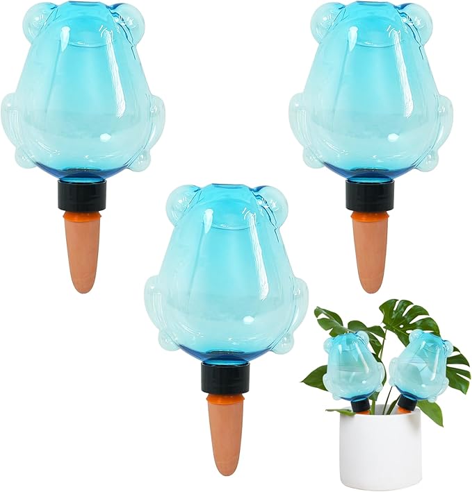 3 Pack Plant Self Watering Globes Top Fill for Indoor Plastic Water Bulbs Slow Release Terracotta 13oz Self Watering Planter Insert Automatic Drip Irrigation Water Spikes Stakes Devices System