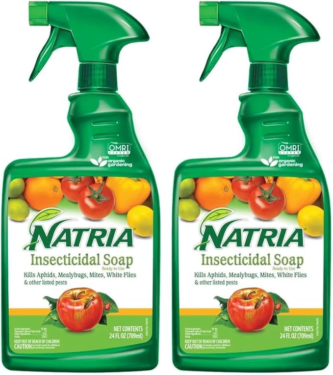 NATRIA Insecticidal Soap, Ready-to-Use Garden Bug Treatment, Insect Killer for Indoor and Outdoor Plants, 24 Ounce (Pack of 2)
