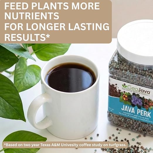 Java Perk Indoor Plant Food: A Slow‑Release Fertilizer with Complete NPK & Micro-Nutrients with Real Coffee for Houseplants, Indoor Herbs & Container Gardens - Odorless, Easy & Long‑Lasting (2 lb)