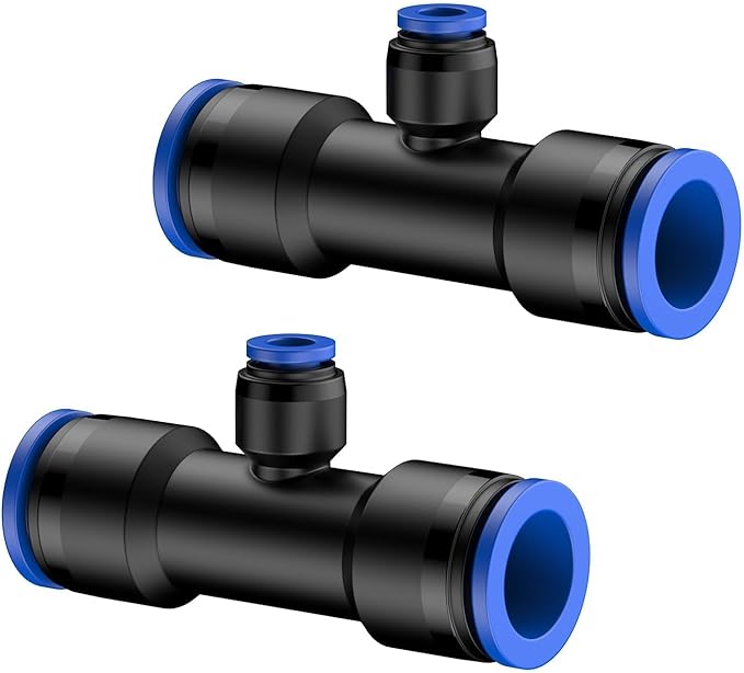 Pawfly 12 Pcs Quick Connect 1/2" to 1/4" Drip Irrigation Fittings for 1/2" Tubing (0.62-0.63" OD), Push-to-Fit 3-Way Reducing Tees Reducer Tee Connectors, Anti-Leak Drip Irrigation Tee Fittings