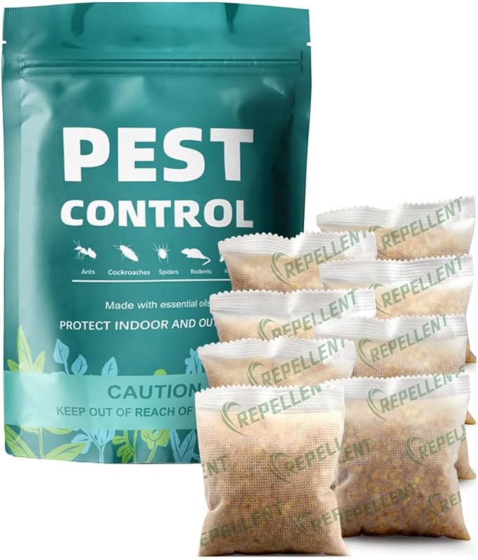 Pest Control Pouches, Rodent Repellent, Mouse Repellent, Repel Mice, Mouse, Rats, Ants, Roaches, Spiders, Moths & Other Pest, Rat Repellent Safe for Kids & Pets, Mice Repellent 8P
