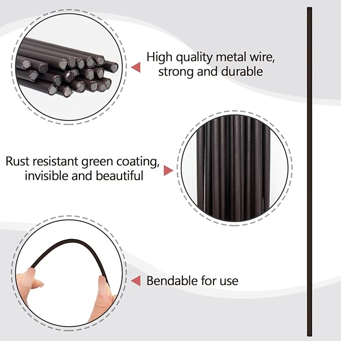 20Pcs Plant Stakes,Plant Sticks,Garden Brown Bendable Single Stem Plant Support Stakes for Indoor and Outdoor Plants,Potted Plants,Flowers Orchid Peony Rose-16 Inches