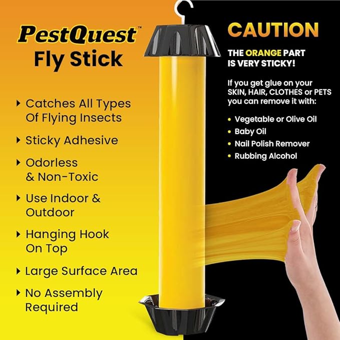 24pk Sticky Fly Stick, Fly Stick for Mosquitoes, Sticky Trap for Flies Gnats Wasp Flying Insects, Bug Catcher, Indoor or Outdoor Use, Ready to Use Home