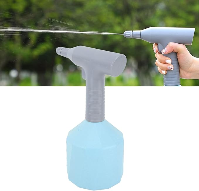 Electric Spray Bottle Garden Sprayer 360 Rotation Large Capacity Watering Can with Rotation Nozzle Hose 2000mAh Battery (Blue)