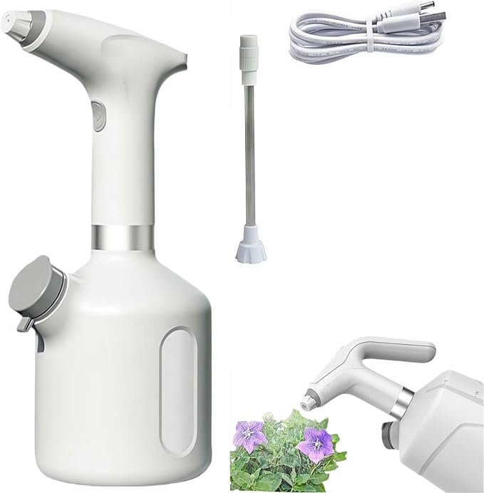 Electric Spray Bottle Plant Mister for Indoor Outdoor Plants,Automatic Watering Can Rechargeable USB Sprayer with Adjustable Spout,Watering Tools for Gardening Fertilizing