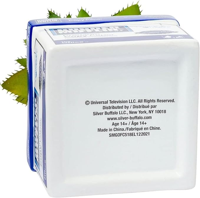Silver Buffalo The Office Dunder Mifflin Paper Box Decorative Artificial Faux Greenery Plant in Ceramic