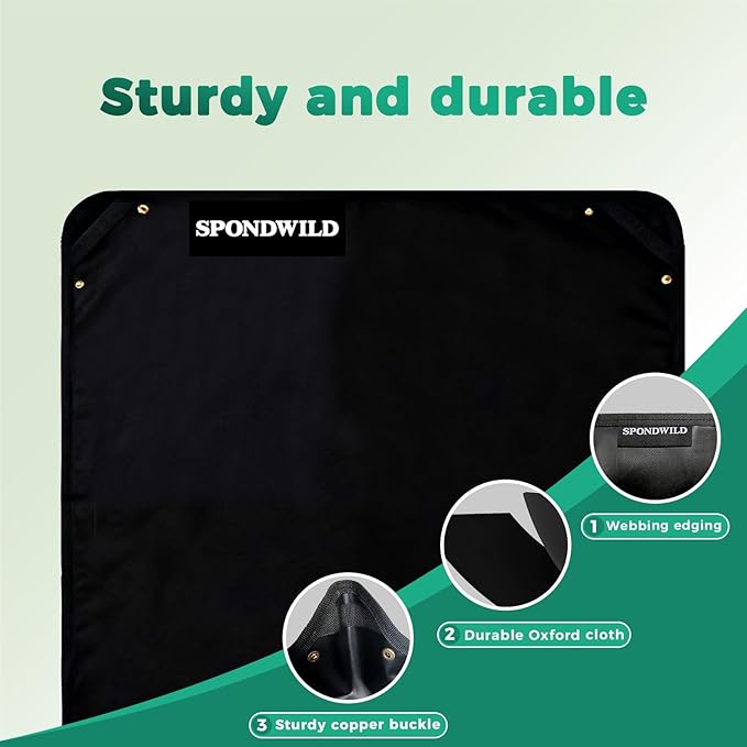 Large Plant Transplanting Mat - Thickened Waterproof Potting Mat, Succulent Gardening Mat, Portable Repotting Mat for Mess Control, Indoor Outdoor Use, PVC-Black, 19.7"x19.7"