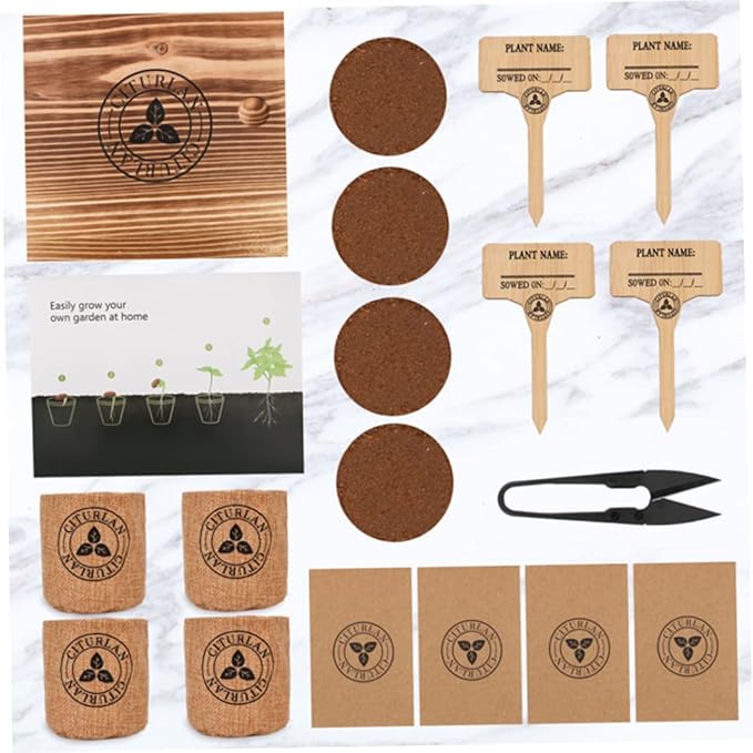 Herb Seed Growing Kit Herb Garden Starter Kit DIY Grow Indoor Garden Set for Home Plant Starters Balcony