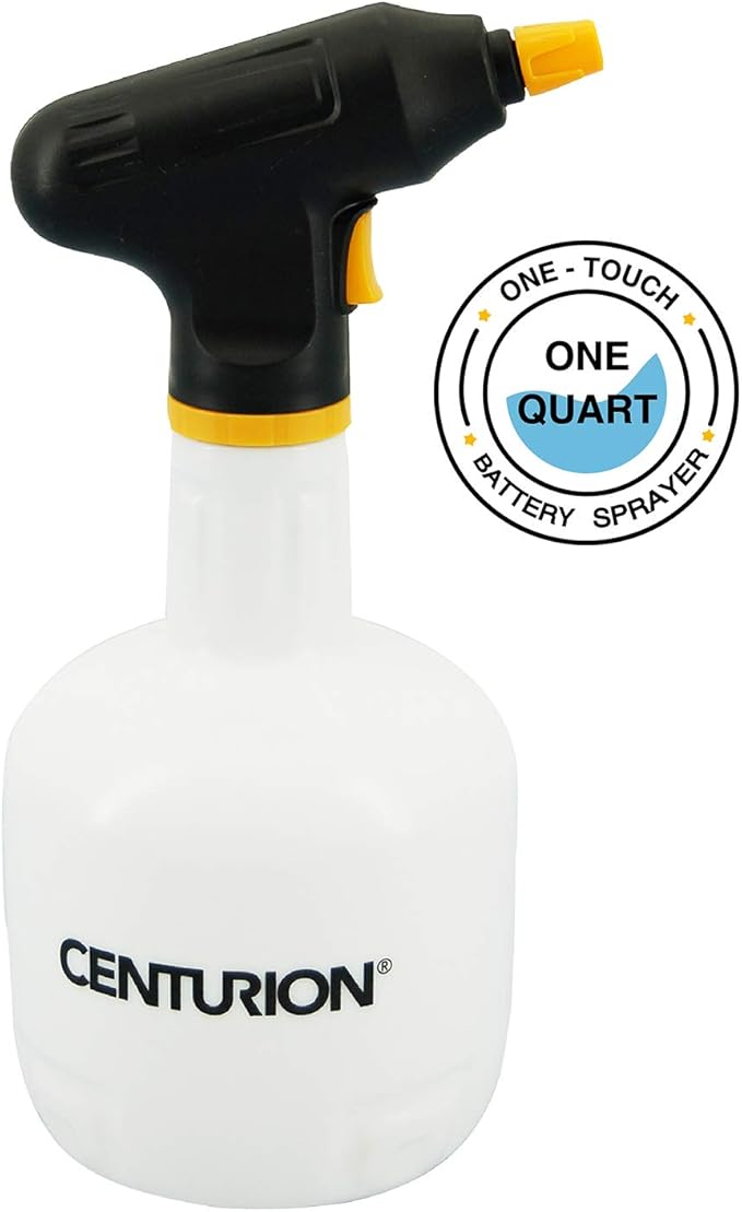 Centurion 1575 Portable Quart Battery Sprayer, Lightweight Water Mister Spray Bottle with One Touch Spraying & 360º Adjustable Nozzle for Plant Moisturizing & Misting, Indoor/Outdoor Lawn & Gardening