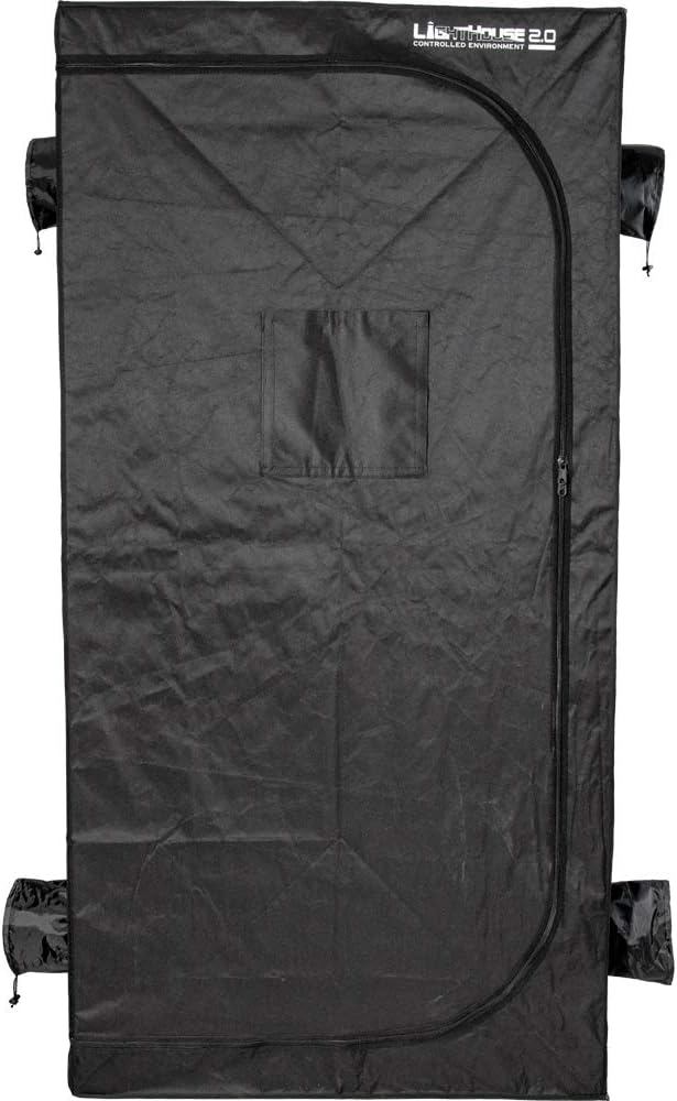 Hydrofarm LHT33 Lighthouse 2.0-Controlled Environment Tent, 3' x 3' x 6.5', Black