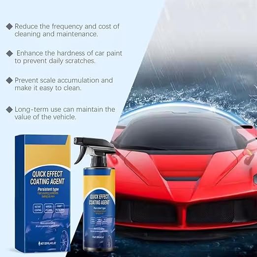 Car Coating Spray for Auto Shine – Water-Repellent Quick Detailer Spray for Car Paint, Glass & Trim, Leaves Glossy Finish