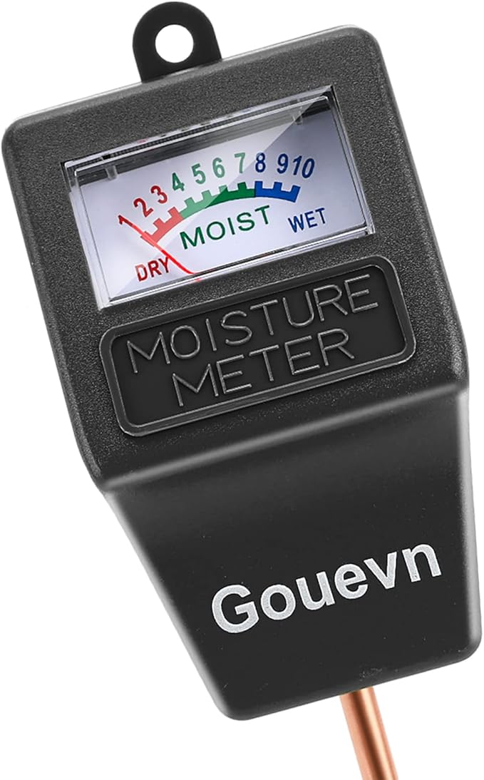 Gouevn Soil Moisture Meter, Plant Moisture Meter Indoor & Outdoor, Hygrometer Moisture Sensor Soil Tester Plant Water Meter for Potted Plants Garden, No Battery Needed (Black)