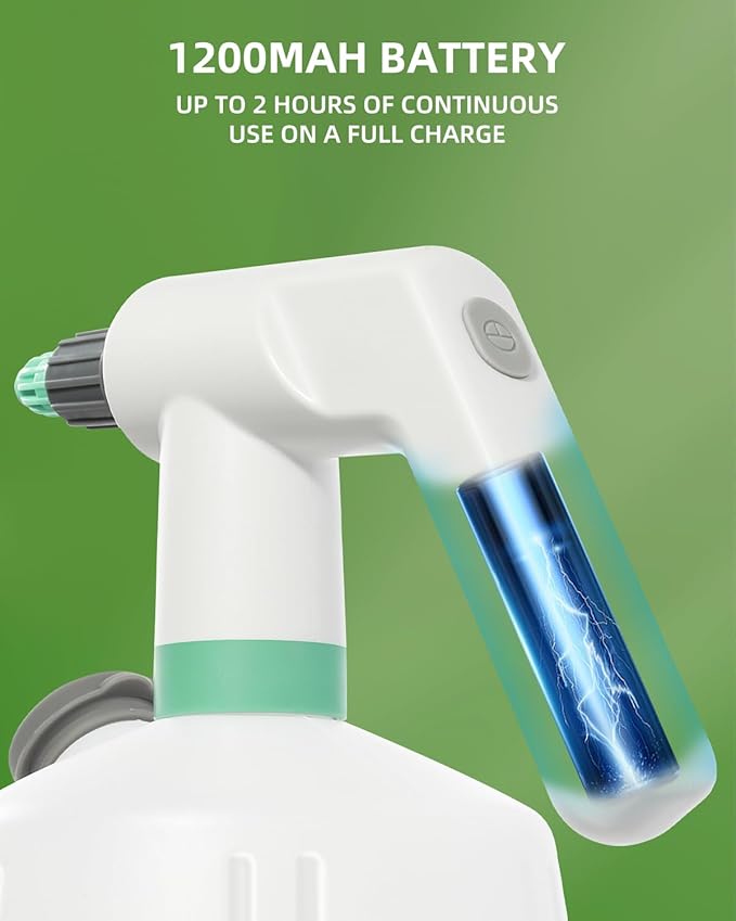 Uten Cordless Electric Sprayer - 2L Rechargeable Electric Spray Bottle, Lightweight Portable Sprayer, Multi-Use for Cleaning, Watering, Disinfecting