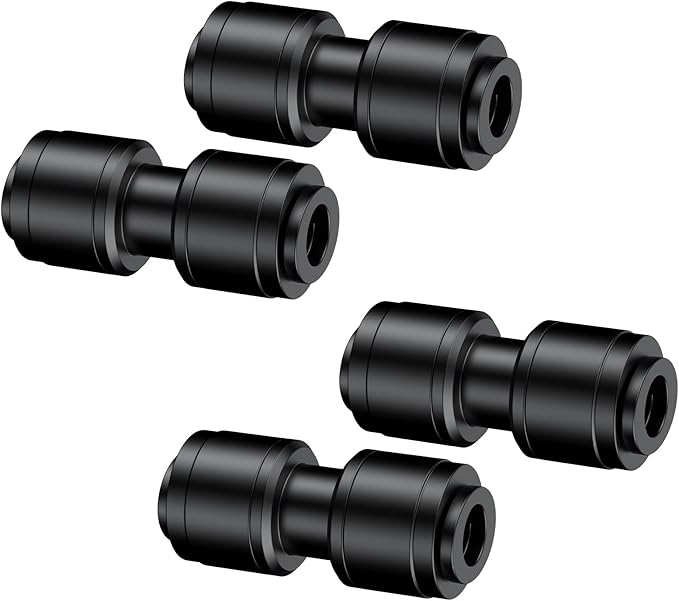 Pawfly 30 Pcs 1/4" Push-to-Connect Straight Quick Connect Fittings, 1/4 Inch Drip Irrigation Straight Coupler Connectors, Plastic Union Splitter Parts for Drip Irrigation Tubing, Garden Watering Syste