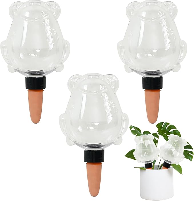 3 Pack Plant Self Watering Globes Top Fill for Indoor Plastic Water Bulbs Slow Release Terracotta 13oz Self Watering Planter Insert Automatic Drip Irrigation Water Spikes Stakes Devices System