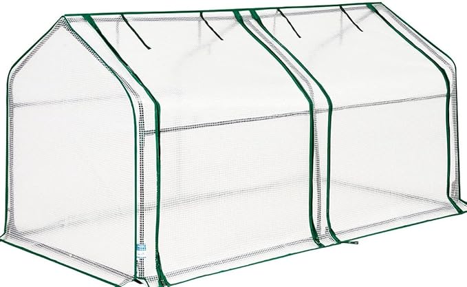 Quictent Mini Greenhouse, Portable Quick-Setup Small Tabletop Waterproof UV Protected PE Cover Shelter for Outdoors/Indoors W/ Raised Base for Garden Plant Seed Starting, 71"x36"x36", White