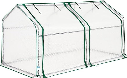Quictent Mini Greenhouse, Portable Quick-Setup Small Tabletop Waterproof UV Protected PE Cover Shelter for Outdoors/Indoors W/ Raised Base for Garden Plant Seed Starting, 71"x36"x36", White