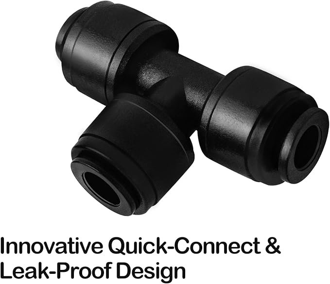 1/4 Inch Drip Irrigation Fittings, 40 Pieces Push-to-fit Connection Parts for 1/4" Irrigation Tubing Leak Free Drip Line Connectors Kit for Garden Lawn Irrigation System