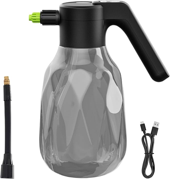 Electric Spray Bottle - 2L Indoor Watering Can for Plants, Automatic Plant Mister, Rechargeable Battery Powered Sprayer | Pump Sprayer for Gardening Lawn Yard Grass Car Cleaning Flowers Vegetables