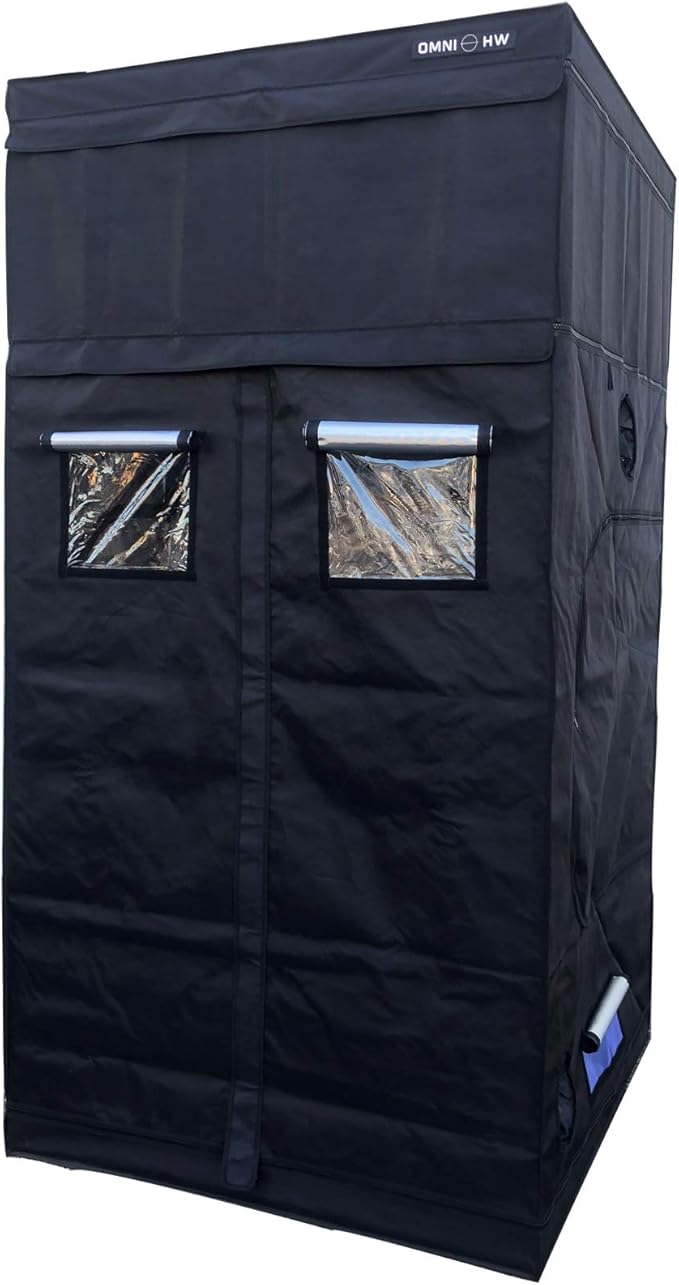 OMNIHW Extension Grow Tent 48" x 48" x 78" + 20", 1680D Canvas Reflective Mylar Professional Indoor Heavy Duty Growing Tents with Window and Removable Floor Tray for Indoor Hydroponic Plant - 4' x 4'