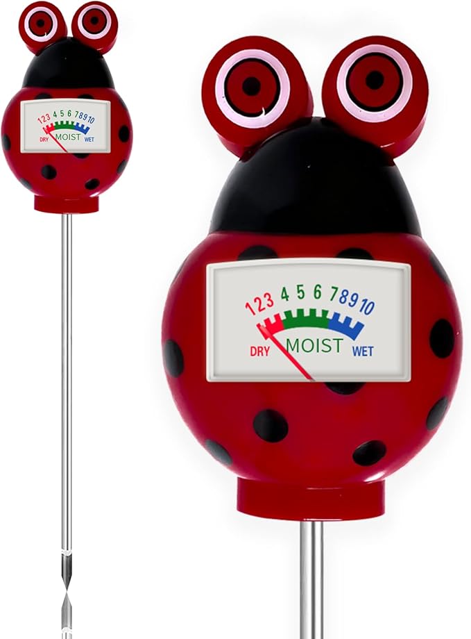 Soil Moisture Meter for Houseplants, Plant Monitor Soil Tester, Gardening Tool Kits for Plant Care, Plant Water Meter Hydrometer for Farm, Indoor & Outdoor Plants, No Battery Needed(Red)