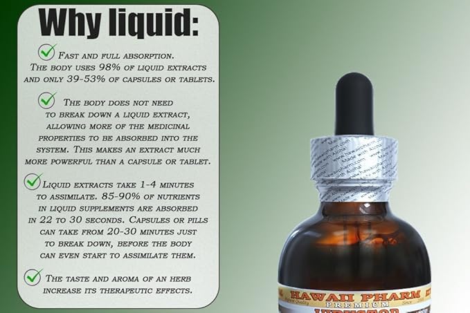 Hawaii Pharm Neem (Azadirachta Indica) Liquid Extract, Tincture, Herbal Supplement, Made in USA, 2x32 fl.oz