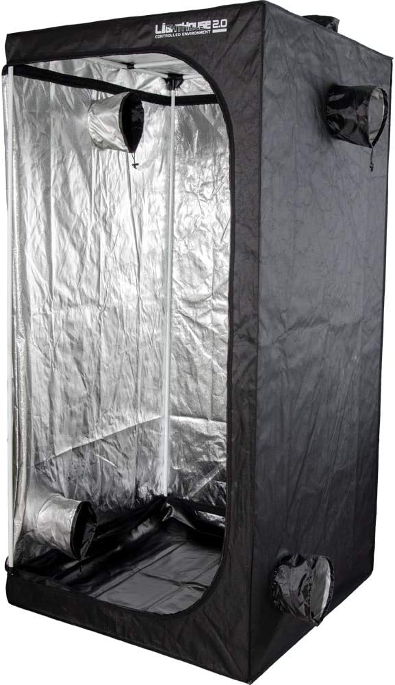Hydrofarm LHT33 Lighthouse 2.0-Controlled Environment Tent, 3' x 3' x 6.5', Black