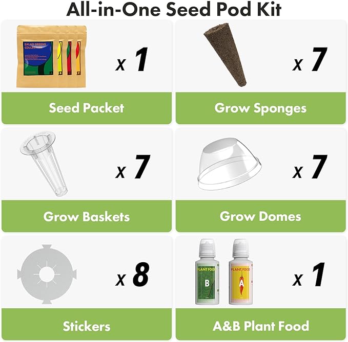 LYKOCLEAN Seeds for iDOO Hydroponics Growing System, 7 Seed pods, 350+ Seeds (Pepper, 7-pods)