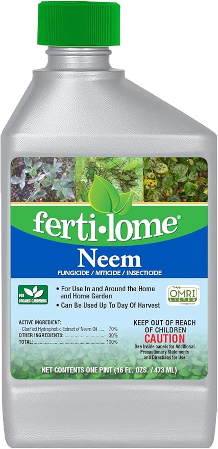 Fertilome (16092) Neem Oil Concentrate Insecticide, Controls Aphids, Spider Mites, Scale and Beetles, OMRI Listed (16 oz)