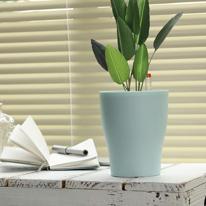 Self Watering Planter 3 Pack Decorative Planter Modern Garden Pot for Indoor Outdoor Plants Flowers Herbs Succulents (S, Mint Green)