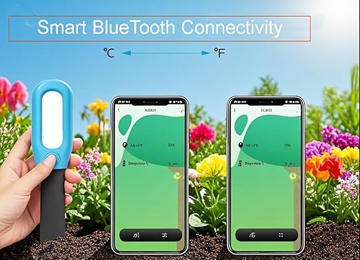 iLight Smart Plant Soil Moisture Meter + App | Bluetooth Soil Sensor + Notifications | Wireless Plant Care Remote Monitoring, Smart Garden Planting Device Indoor Outdoor Plants | Moisture System Gift