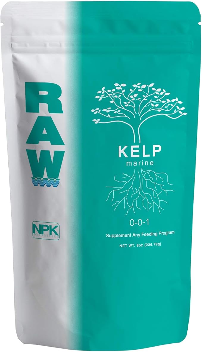 RAW Kelp Marine Water-Soluble Plant Growth Booster Fertilizer for Root Development and Plant Growth, 8oz