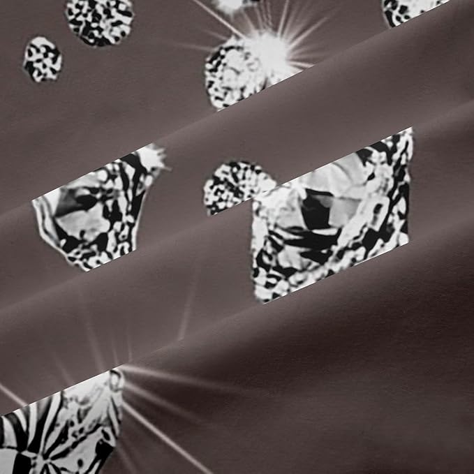 Erosebridal Glitter Curtains & Drapes for Living Room,3D Sparkle Diamond Black Window Curtains 2 Panels 52" Wx63 L,Silver Crystal Blackout Curtains,Gray Gradient Window Treatments Fashion Decor